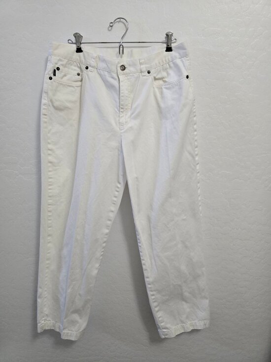 Lauren Jeans Co. Denim - Ralph Lauren Jean Co, White Straight-Leg Denim Jeans Capri Women's Size 12